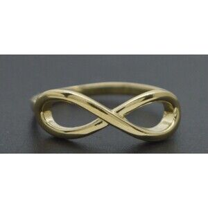 Real 10K Solid Yellow Gold 6mm Infinity Love Knot Engagement Ring All Sizes